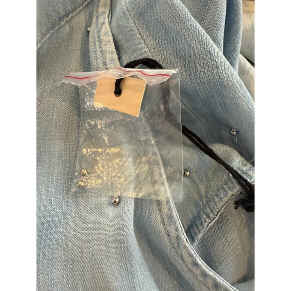 Cloth & Stone Casual Chambray Halter Dress Blue M - Picture 7 of 9